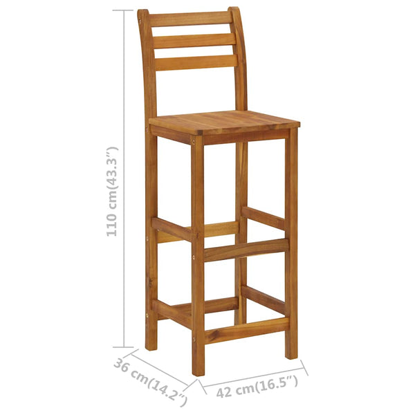 Vidaxl Bar Stools 4 Pcs Solid Acacia Wood Benches Bar Stools