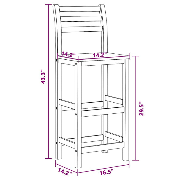 Vidaxl Bar Stools 4 Pcs Solid Acacia Wood Benches Bar Stools