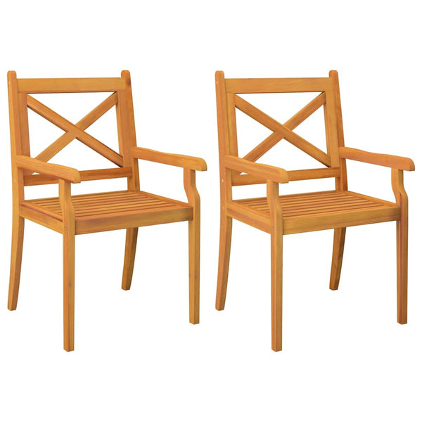 Vidaxl Outdoor Dining Chairs 2 Pcs Solid Wood Acacia Patio Chairs