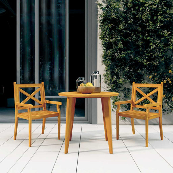 Vidaxl Outdoor Dining Chairs 2 Pcs Solid Wood Acacia Patio Chairs