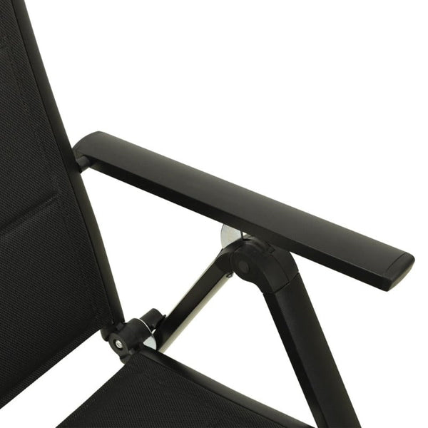 Folding Garden Chairs 2 Pcs Textilene And Aluminium Black