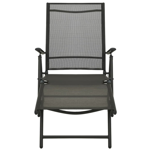 3 Piece Garden Lounge Set Textilene And Aluminium Black Patio Furniture Sets