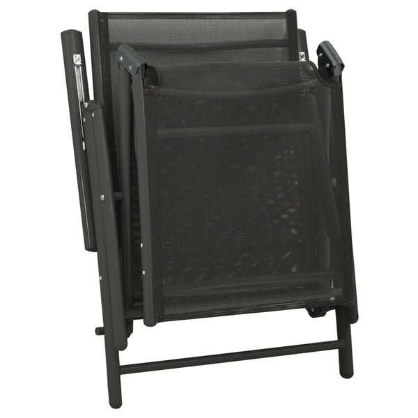 3 Piece Garden Lounge Set Textilene And Aluminium Black Patio Furniture Sets