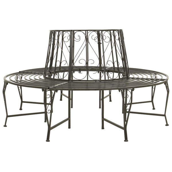 Vidaxl Garden Half Round Tree Bench 160 Cm Steel Patio Benches