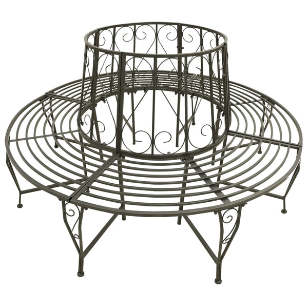 Vidaxl Garden Half Round Tree Bench 160 Cm Steel Patio Benches