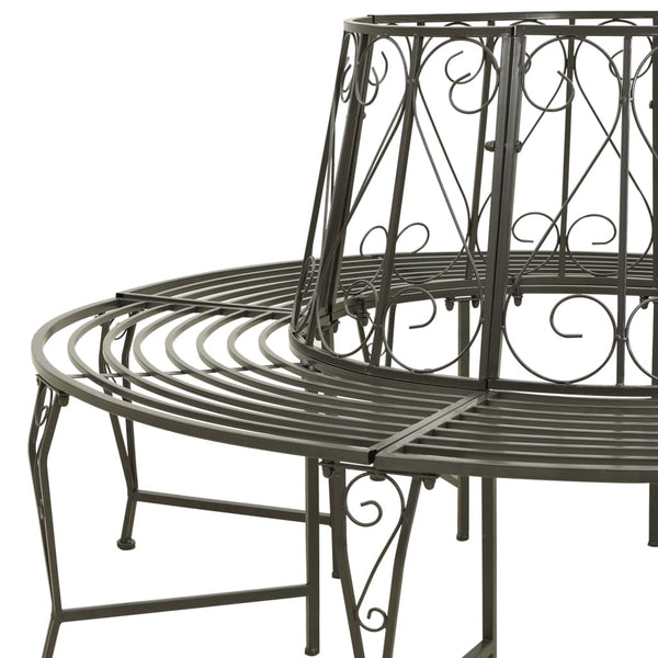 Vidaxl Garden Half Round Tree Bench 160 Cm Steel Patio Benches