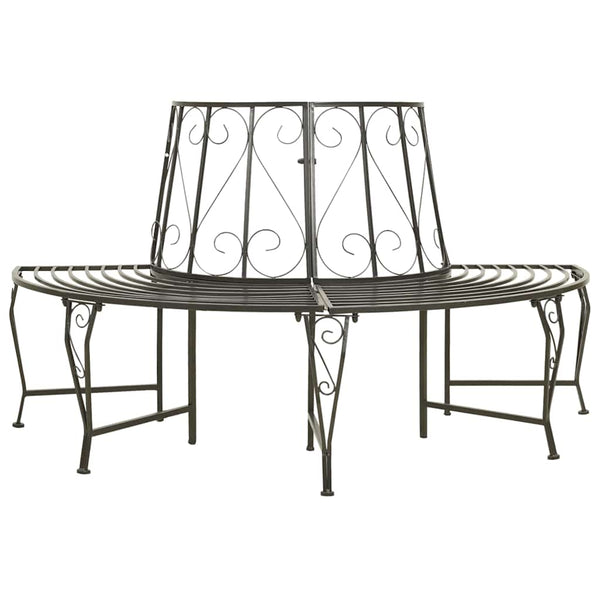 Vidaxl Garden Half Round Tree Bench 160 Cm Steel Patio Benches