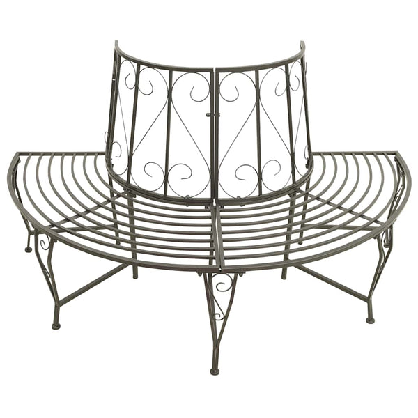 Vidaxl Garden Half Round Tree Bench 160 Cm Steel Patio Benches