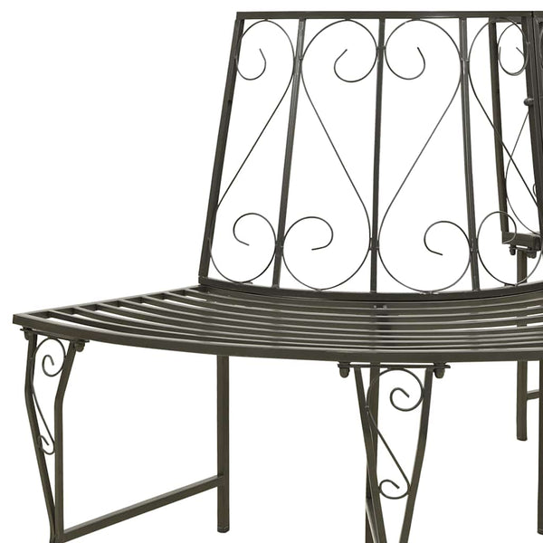 Vidaxl Garden Half Round Tree Bench 160 Cm Steel Patio Benches