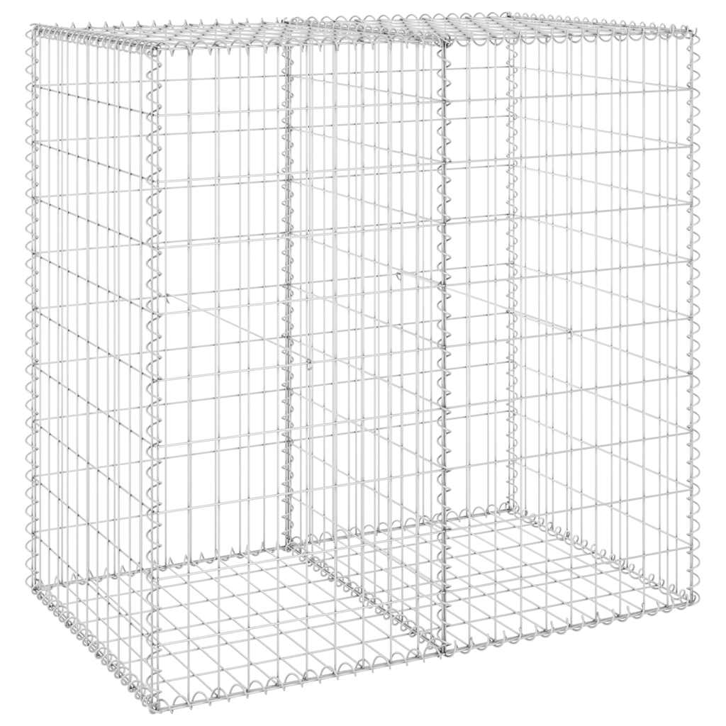 Vidaxl Gabion Wall With Covers Galvanised Steel 100X60x100 Cm Fence Panels