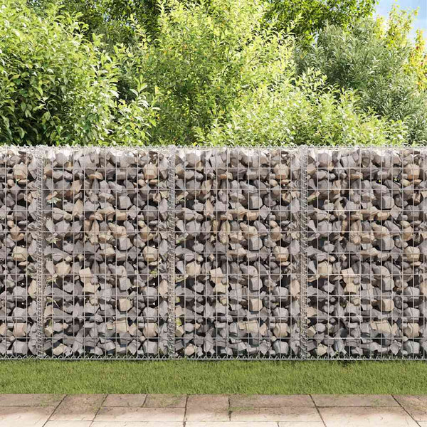 Vidaxl Gabion Wall With Covers Galvanised Steel 100X60x100 Cm Fence Panels