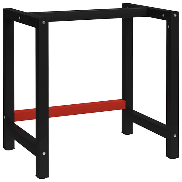 Vidaxl Work Bench Frame Metal 80X57x79cm Black And Red Work Benches