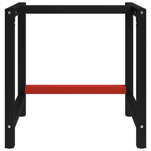 Vidaxl Work Bench Frame Metal 80X57x79cm Black And Red Work Benches