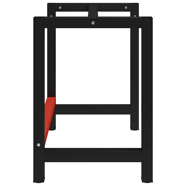 Vidaxl Work Bench Frame Metal 80X57x79cm Black And Red Work Benches
