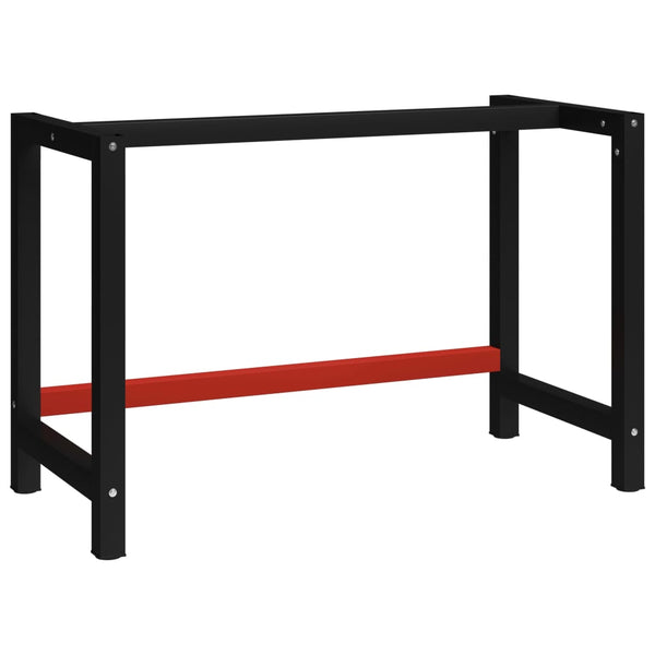 Vidaxl Work Bench Frame Metal 120X57x79 Cm Black And Red Work Benches