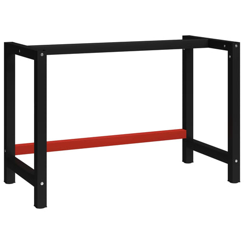 Vidaxl Work Bench Frame Metal 120X57x79 Cm Black And Red Work Benches