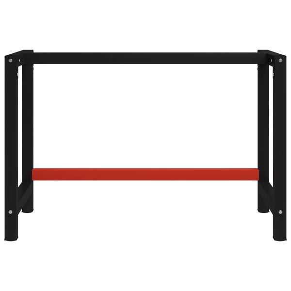 Vidaxl Work Bench Frame Metal 120X57x79 Cm Black And Red Work Benches