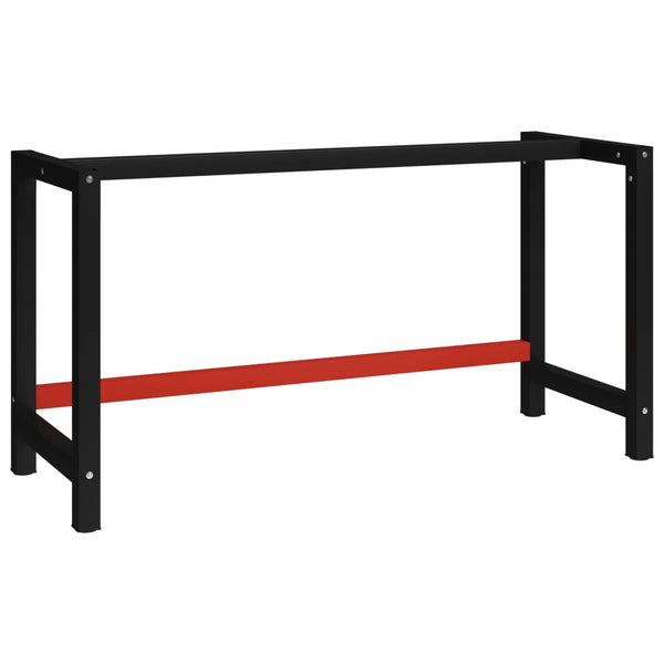 Vidaxl Work Bench Frame Metal 150X57x79 Cm Black And Red Work Benches