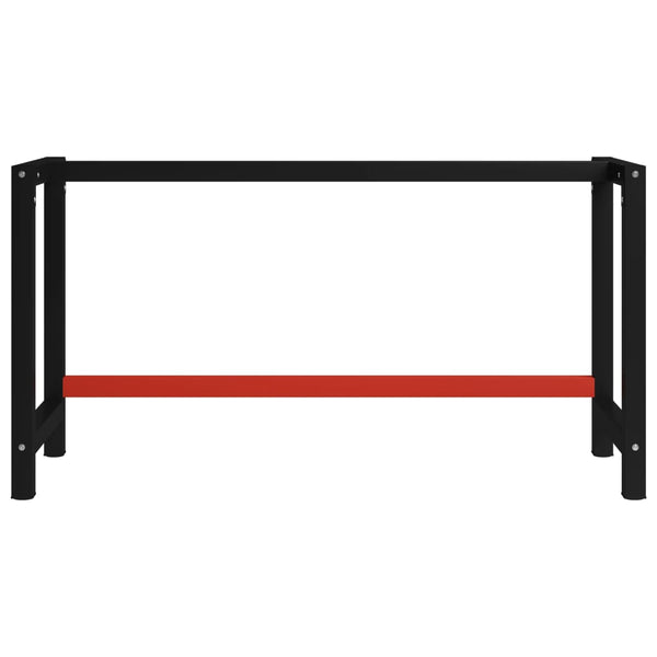 Vidaxl Work Bench Frame Metal 150X57x79 Cm Black And Red Work Benches