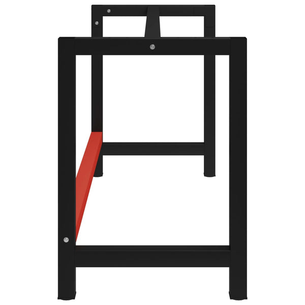 Vidaxl Work Bench Frame Metal 150X57x79 Cm Black And Red Work Benches