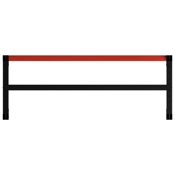 Vidaxl Work Bench Frame Metal 150X57x79 Cm Black And Red Work Benches