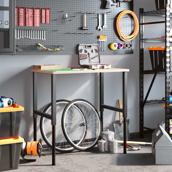 Vidaxl Work Bench Frames 2 Pcs Metal 55X(69 95.5) Cm Black Work Benches