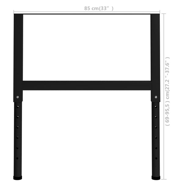 Adjustable Work Bench Frames 2 Pcs Metal 85X(69-95.5) Cm Black