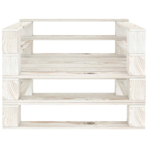 Vidaxl Garden Pallet Armchair Wood White Patio Chairs