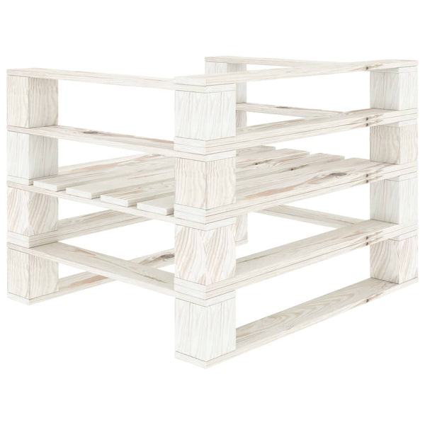 Vidaxl Garden Pallet Armchair Wood White Patio Chairs