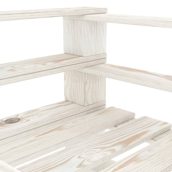 Vidaxl Garden Pallet Armchair Wood White Patio Chairs