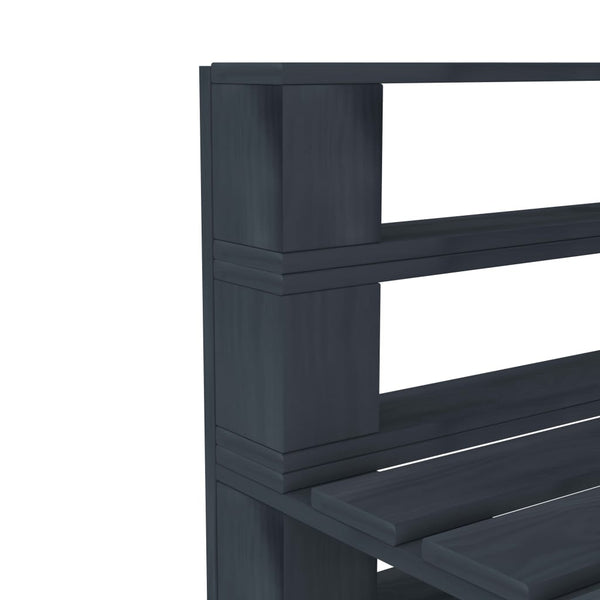 Vidaxl Garden Pallet Middle Sofa Wood Grey Patio Benches