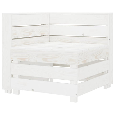Garden Pallet Corner Sofa White Wood Patio Chairs