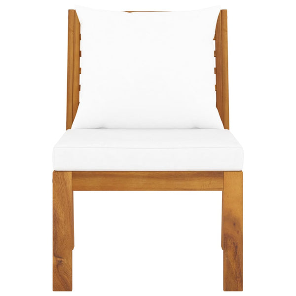 Vidaxl Sectional Middle Sofa With Cream Cushion Solid Acacia Wood Sofas Armchairs & Couches