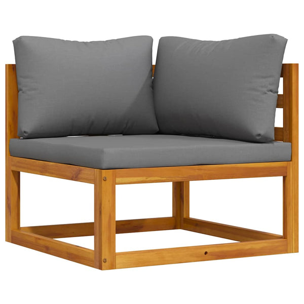 Vidaxl Sectional Corner Sofa & Dark Grey Cushion Solid Acacia Wood Sofas Armchairs & Couches