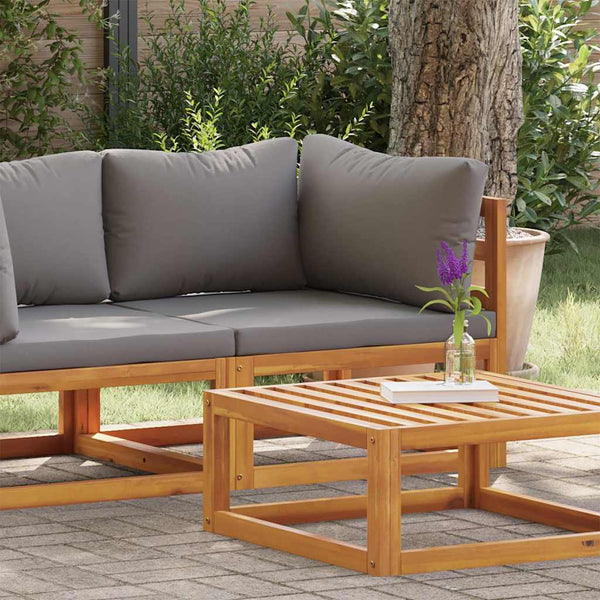 Vidaxl Sectional Corner Sofa & Dark Grey Cushion Solid Acacia Wood Sofas Armchairs & Couches