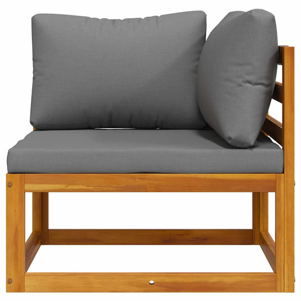 Vidaxl Sectional Corner Sofa & Dark Grey Cushion Solid Acacia Wood Sofas Armchairs & Couches