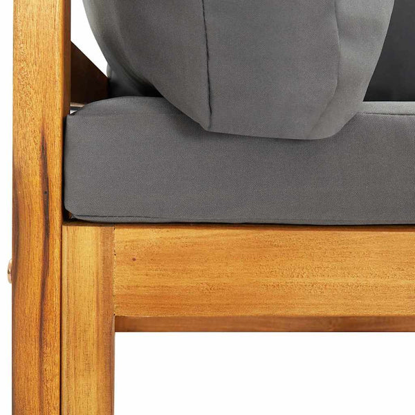 Vidaxl Sectional Corner Sofa & Dark Grey Cushion Solid Acacia Wood Sofas Armchairs & Couches