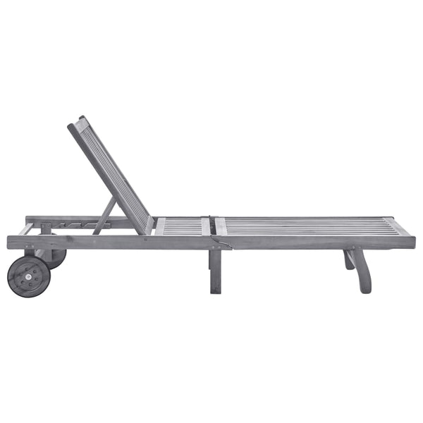 Sun Lounger Solid Acacia Wood Loungers