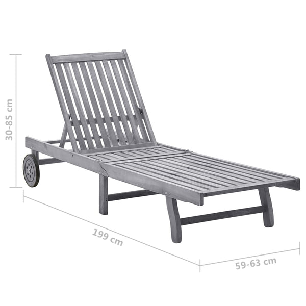 Sun Lounger Solid Acacia Wood Loungers