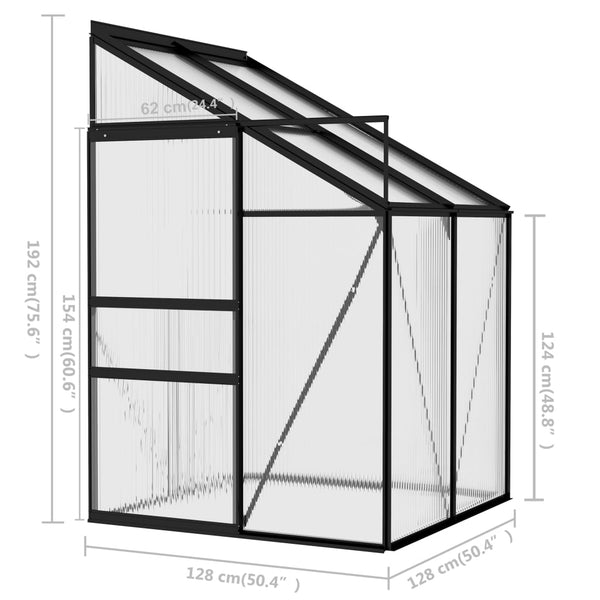 Greenhouse Anthracite Aluminium 2.59 M