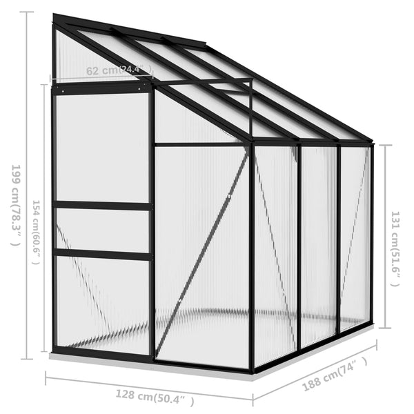Greenhouse Anthracite Aluminium 3.97 M