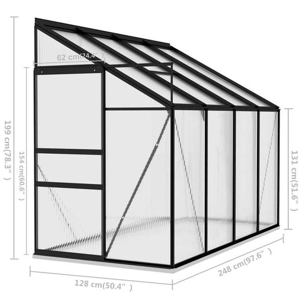 Greenhouse Anthracite Aluminium 5.24 M Greenhouses