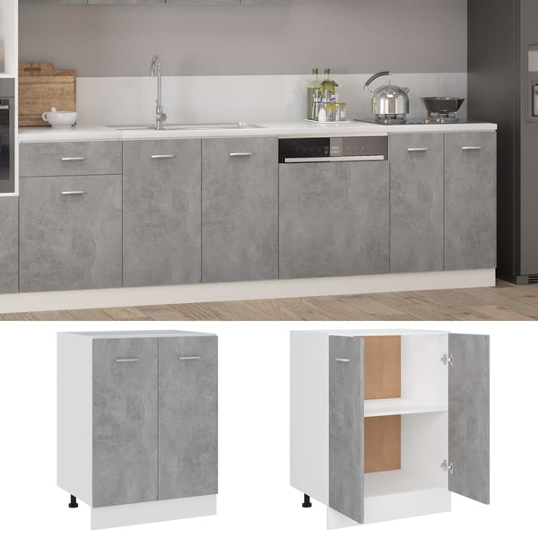 Bottom Cabinet Concrete Grey 60X46x81.5 Cm Engineered Wood Kitchen Cabinet Doors And Fronts