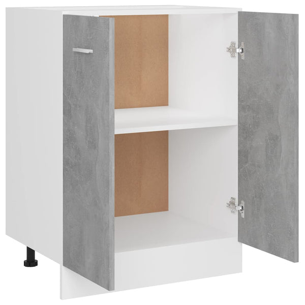 Bottom Cabinet Concrete Grey 60X46x81.5 Cm Engineered Wood Kitchen Cabinet Doors And Fronts