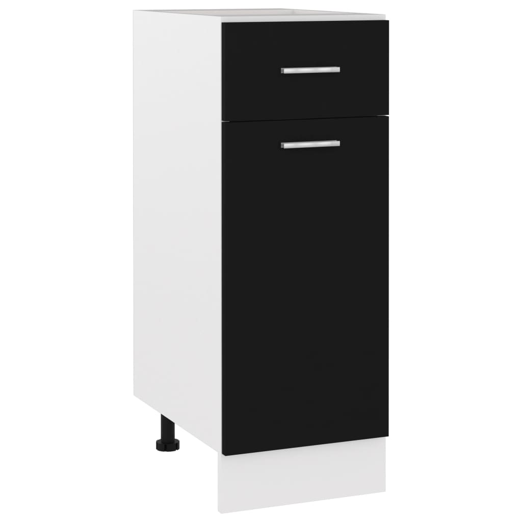 Drawer Bottom Cabinet Black 30X46x81.5 Cm Engineered Wood Kitchen Cabinet Doors And Fronts