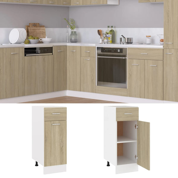 Drawer Bottom Cabinet Sonoma Oak 30X46x81.5 Cm Engineered Wood Kitchen Cabinet Doors And Fronts