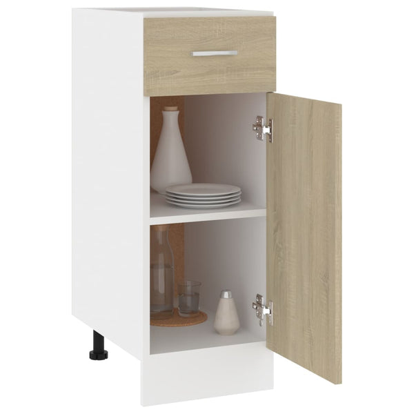 Drawer Bottom Cabinet Sonoma Oak 30X46x81.5 Cm Engineered Wood Kitchen Cabinet Doors And Fronts