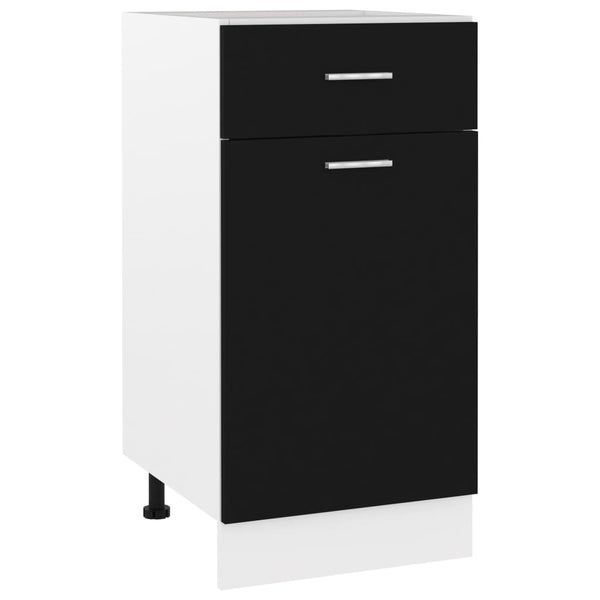 Kitchen Cabinet Doors and Fronts Drawer Bottom Cabinet Black 40X46x81.5 Cm Engineered Wood