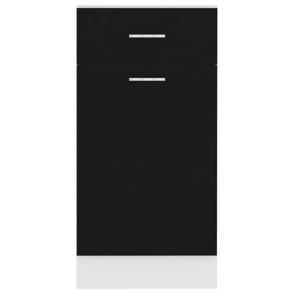 Drawer Bottom Cabinet Black 40X46x81.5 Cm Engineered Wood Kitchen Cabinet Doors And Fronts