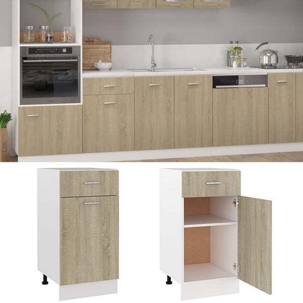 Drawer Bottom Cabinet Sonoma Oak 40X46x81.5 Cm Engineered Wood Kitchen Cabinet Doors And Fronts